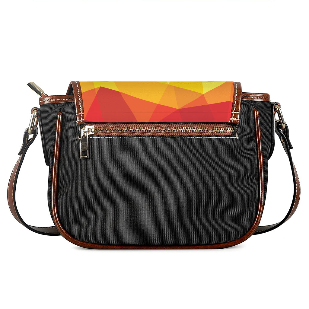 Rainbow Polygonal Geometric Print Saddle Bag