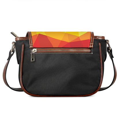 Rainbow Polygonal Geometric Print Saddle Bag
