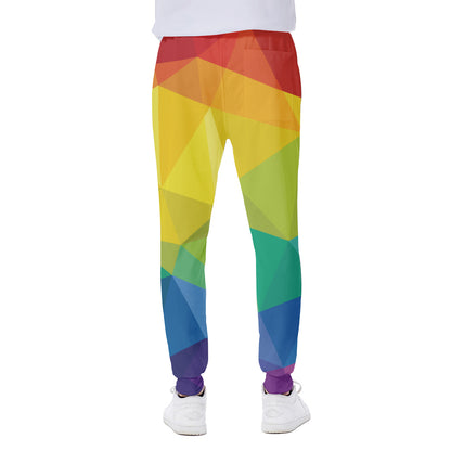 Rainbow Polygonal Geometric Print Scuba Joggers