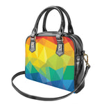 Rainbow Polygonal Geometric Print Shoulder Handbag