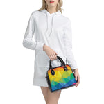 Rainbow Polygonal Geometric Print Shoulder Handbag