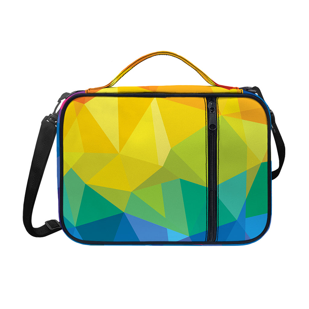 Rainbow Polygonal Geometric Print Shoulder Strap Bible Bag