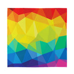 Rainbow Polygonal Geometric Print Silk Bandana