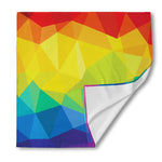 Rainbow Polygonal Geometric Print Silk Bandana