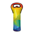 Rainbow Polygonal Geometric Print Single Neoprene Wine Tote