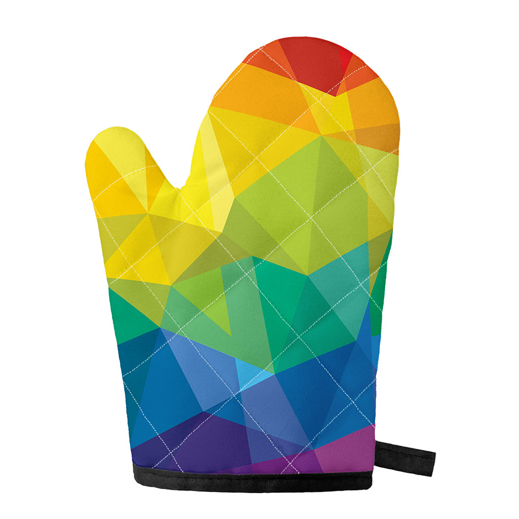 Rainbow Polygonal Geometric Print Single Oven Mitt