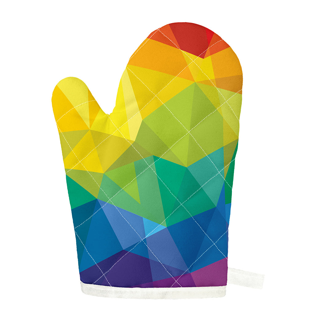 Rainbow Polygonal Geometric Print Single Oven Mitt