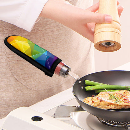 Rainbow Polygonal Geometric Print Skillet Handle Cover