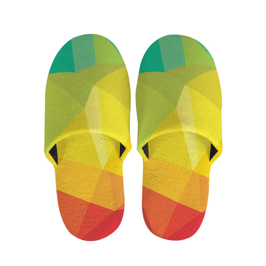 Rainbow Polygonal Geometric Print Slippers