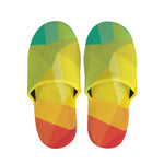 Rainbow Polygonal Geometric Print Slippers
