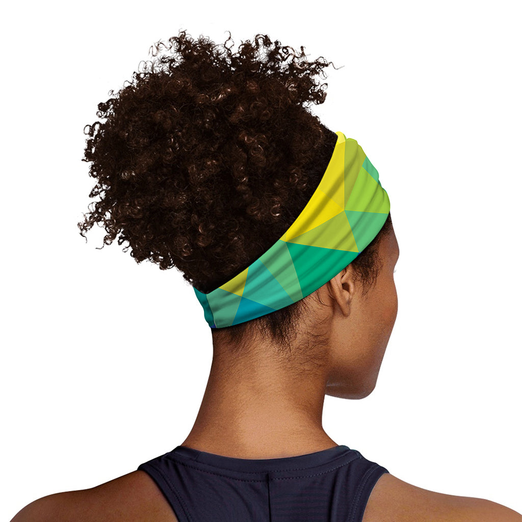 Rainbow Polygonal Geometric Print Sports Headband