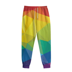 Rainbow Polygonal Geometric Print Sweatpants