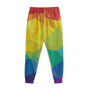 Rainbow Polygonal Geometric Print Sweatpants