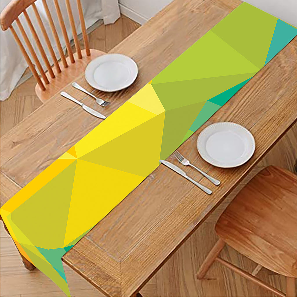 Rainbow Polygonal Geometric Print Table Runner