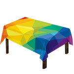 Rainbow Polygonal Geometric Print Tablecloth