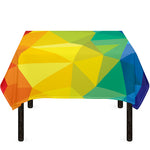 Rainbow Polygonal Geometric Print Tablecloth