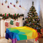 Rainbow Polygonal Geometric Print Tablecloth