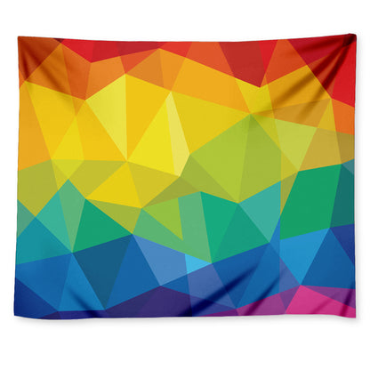 Rainbow Polygonal Geometric Print Tapestry