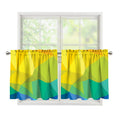Rainbow Polygonal Geometric Print Tier Curtains