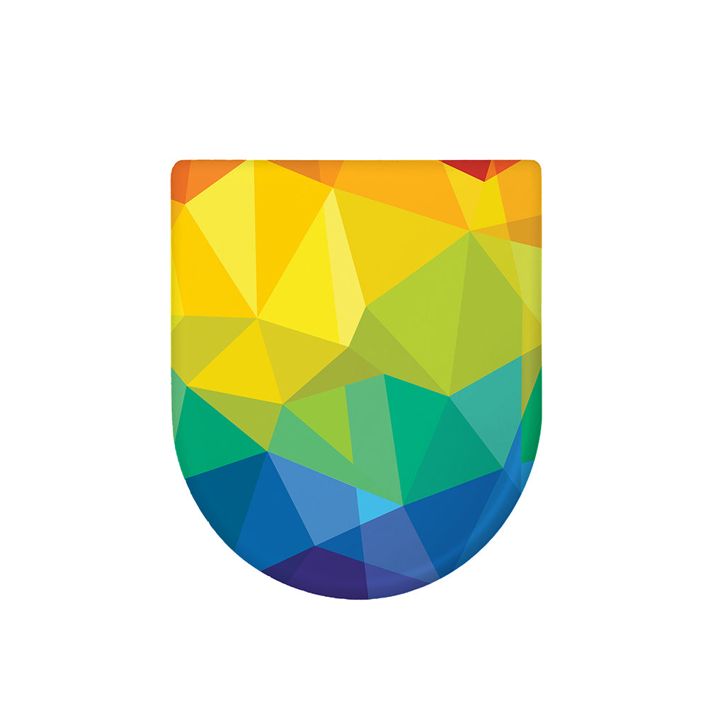 Rainbow Polygonal Geometric Print Toilet Lid Cover