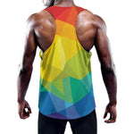 Rainbow Polygonal Geometric Print Training Tank Top