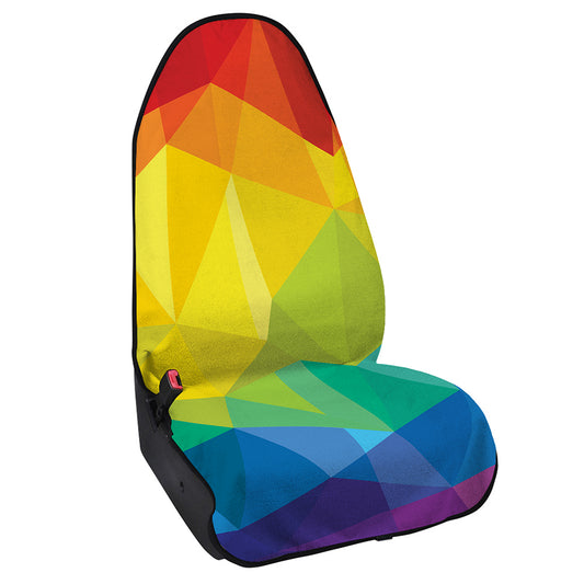Rainbow Polygonal Geometric Print Waterproof Car Seat Cover