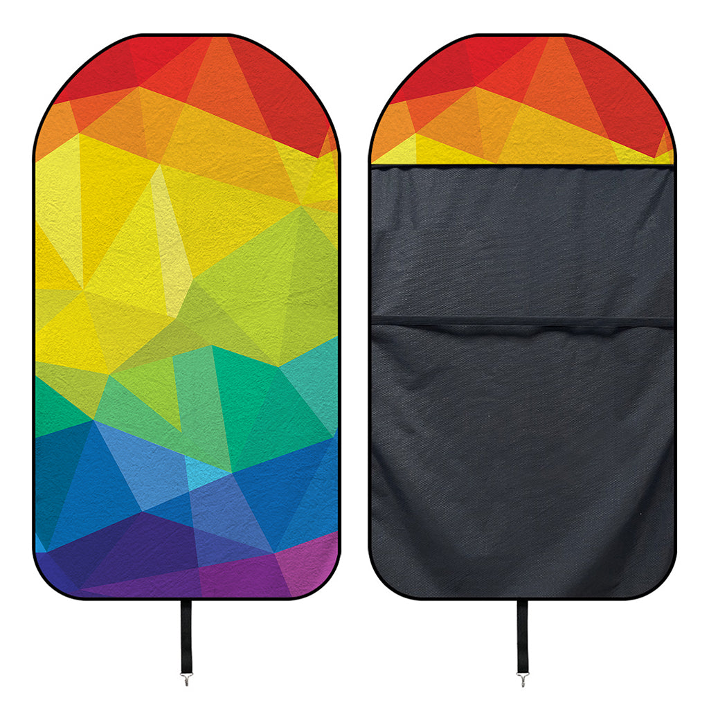 Rainbow Polygonal Geometric Print Waterproof Car Seat Cover