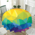 Rainbow Polygonal Geometric Print Waterproof Round Tablecloth