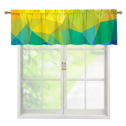 Rainbow Polygonal Geometric Print Window Valance