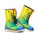 Rainbow Polygonal Geometric Print Winter Boots