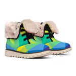 Rainbow Polygonal Geometric Print Winter Boots
