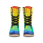 Rainbow Polygonal Geometric Print Winter Boots