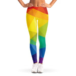 Rainbow Polygonal Geometric Print Women's Leggings