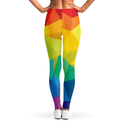 Rainbow Polygonal Geometric Print Women's Leggings