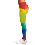 Rainbow Polygonal Geometric Print Women's Leggings