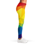 Rainbow Polygonal Geometric Print Women's Leggings