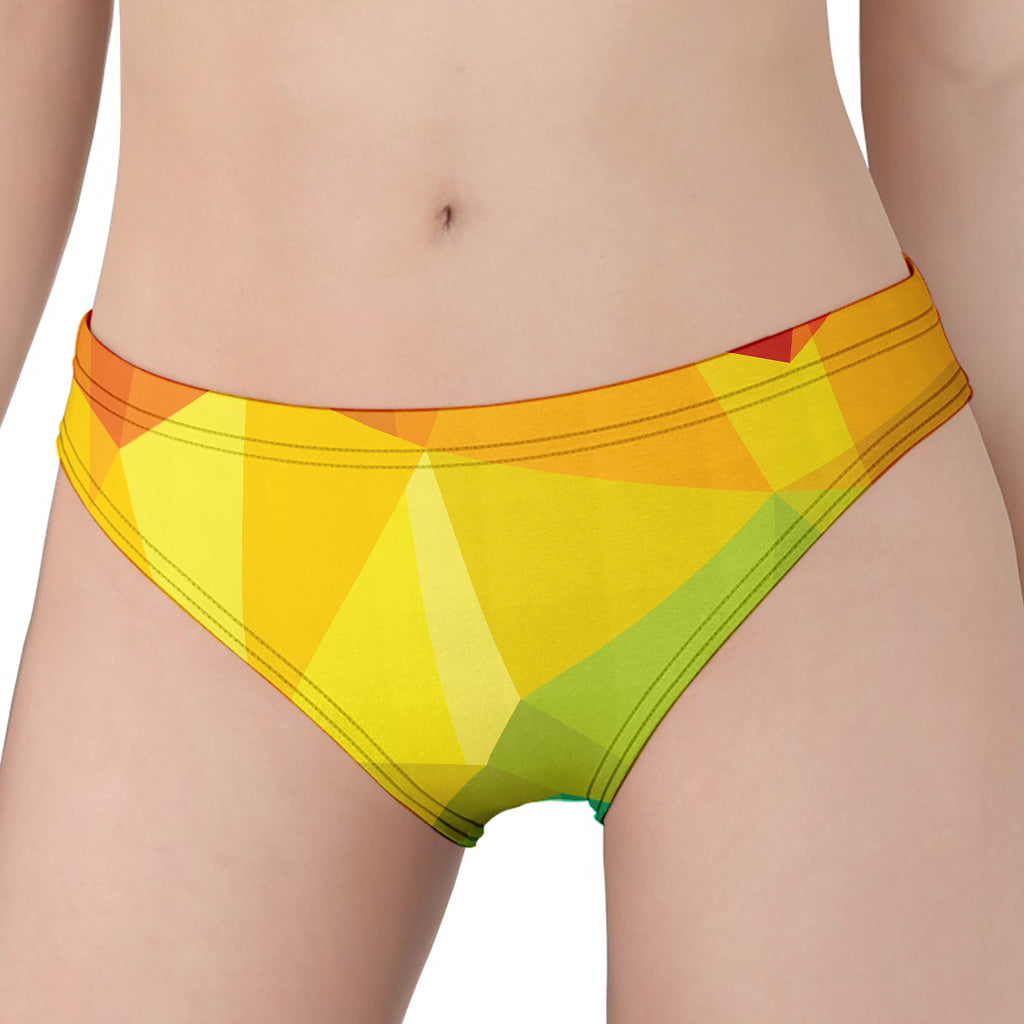 Rainbow Polygonal Geometric Print Women's Panties