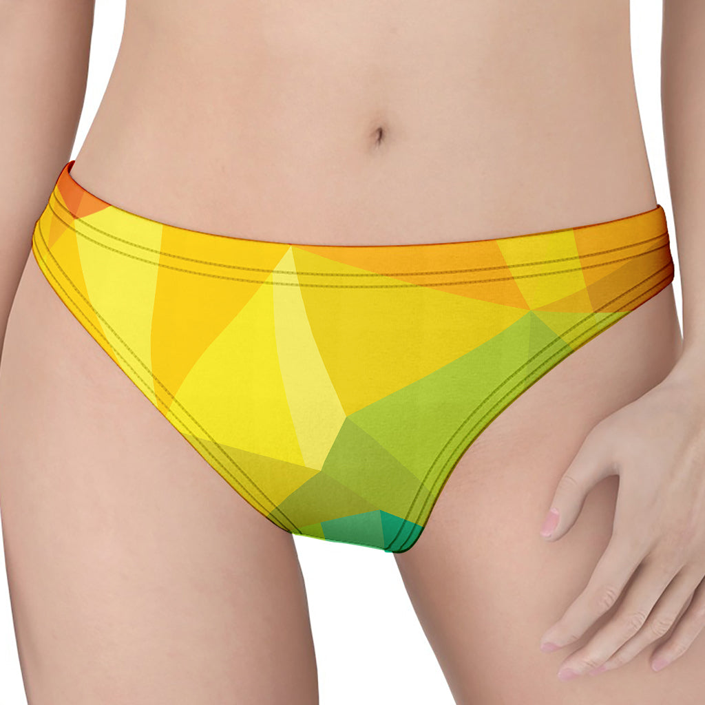 Rainbow Polygonal Geometric Print Women's Thong