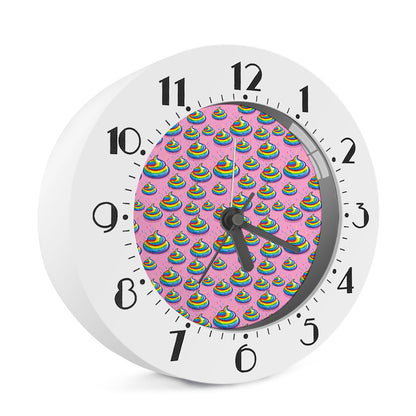 Rainbow Poop Pattern Print Alarm Clock