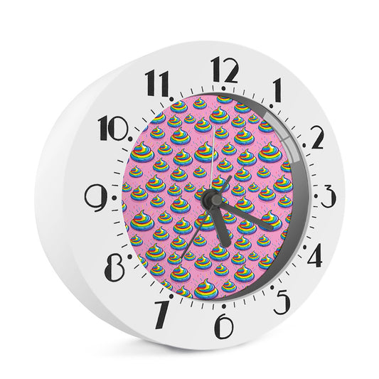 Rainbow Poop Pattern Print Alarm Clock