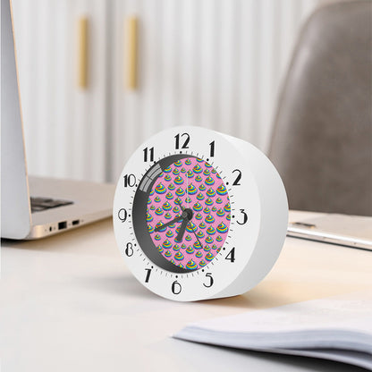 Rainbow Poop Pattern Print Alarm Clock