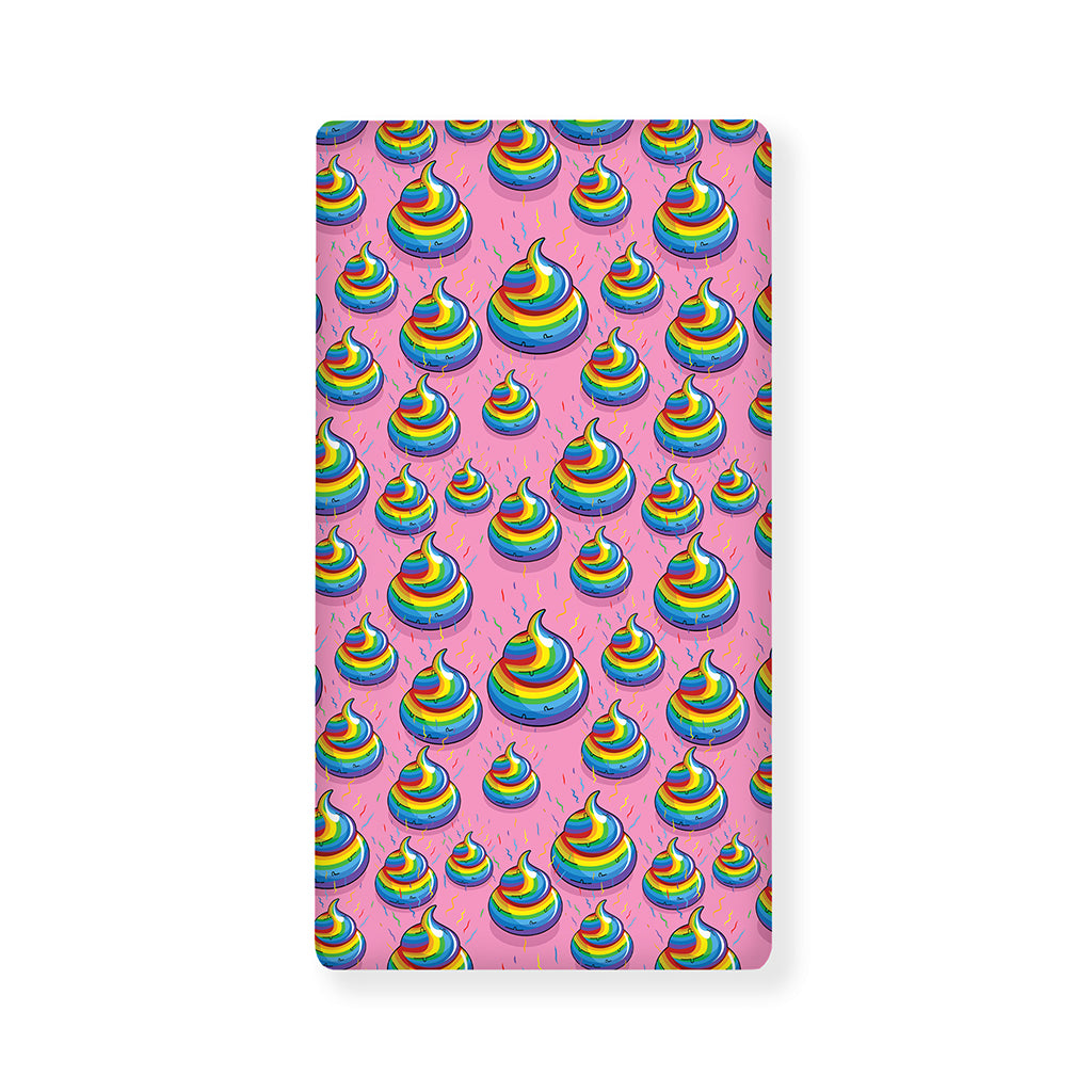 Rainbow Poop Pattern Print Baby Crib Sheet