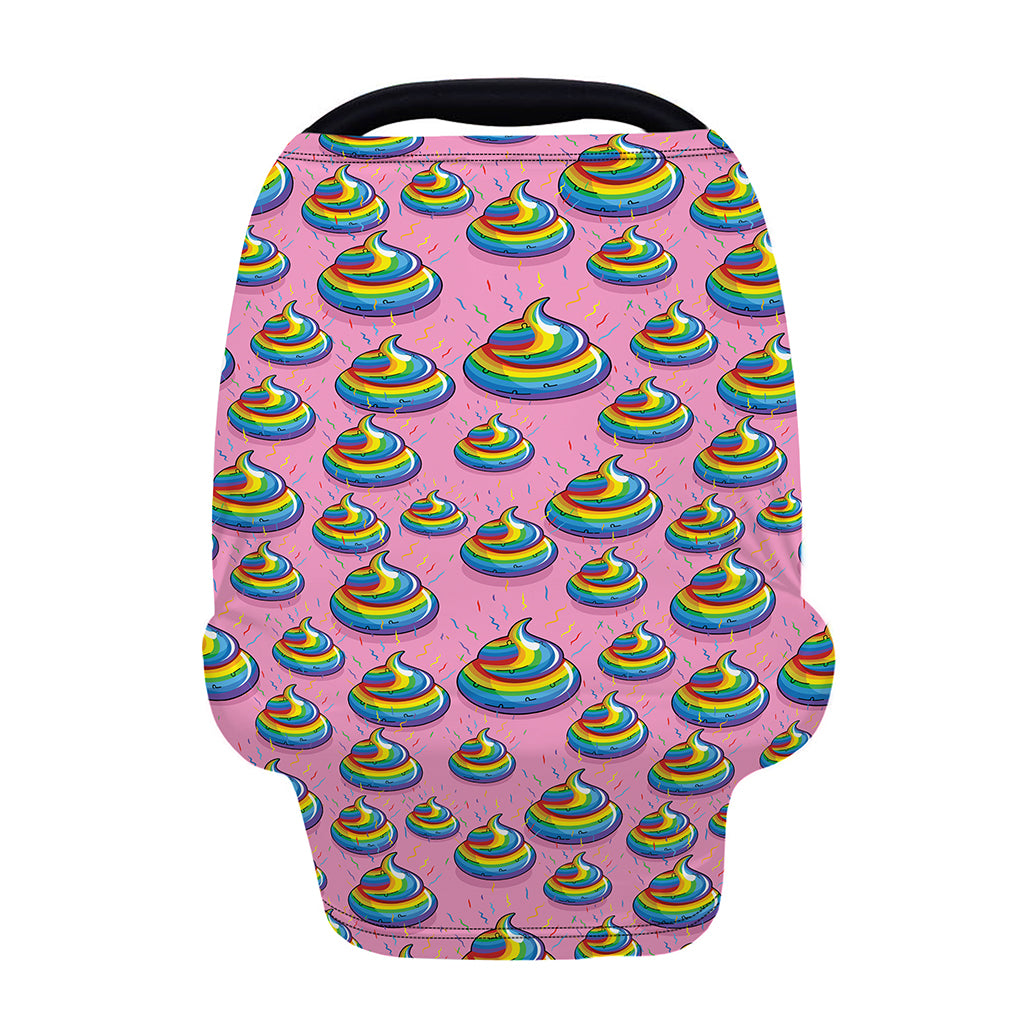 Rainbow Poop Pattern Print Baby Seat Cover