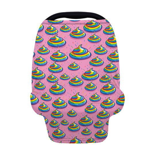 Rainbow Poop Pattern Print Baby Seat Cover