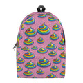 Rainbow Poop Pattern Print School Backpack