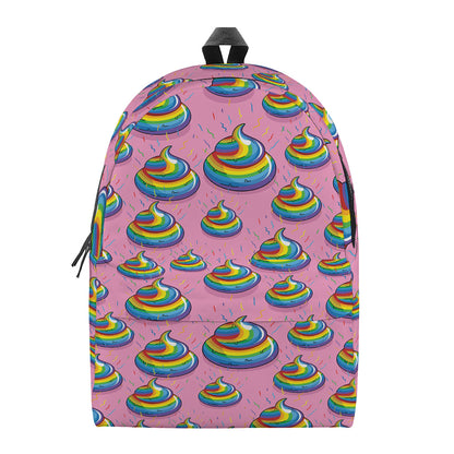 Rainbow Poop Pattern Print Backpack