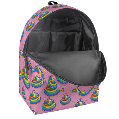 Rainbow Poop Pattern Print Backpack
