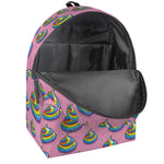 Rainbow Poop Pattern Print Backpack