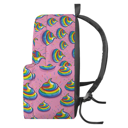 Rainbow Poop Pattern Print Backpack