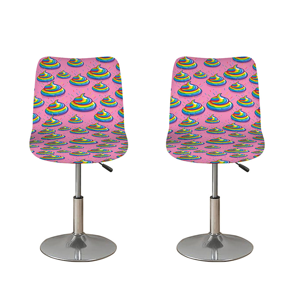 Rainbow Poop Pattern Print Bar Stool Covers